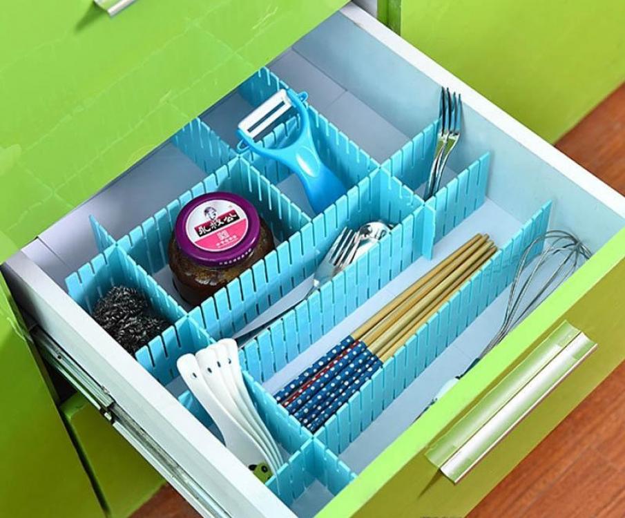 Органайзер-разделитель в тумбочку 4 планки 31х7 см Blue (125220) - фото 2 Органайзер-разделитель в тумбочку 4 планки 31х7 см Blue (125220) - фото 2