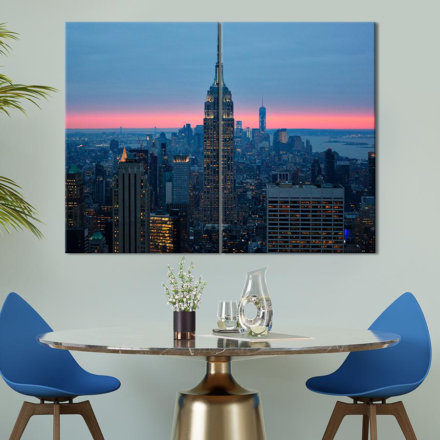 Настенний декор Эмпайр-стейт-билдинг на закате 71x51 см (A790-2)