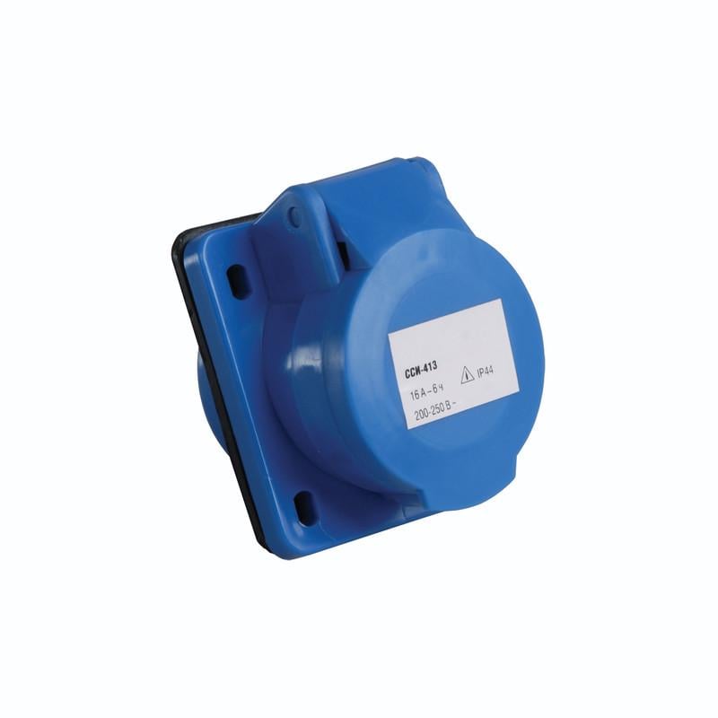 Силовая розетка UEC ЗСИ-413 2P+PE 16А 250 В встроенная IP44 Синий (PSR41-016-3-U)