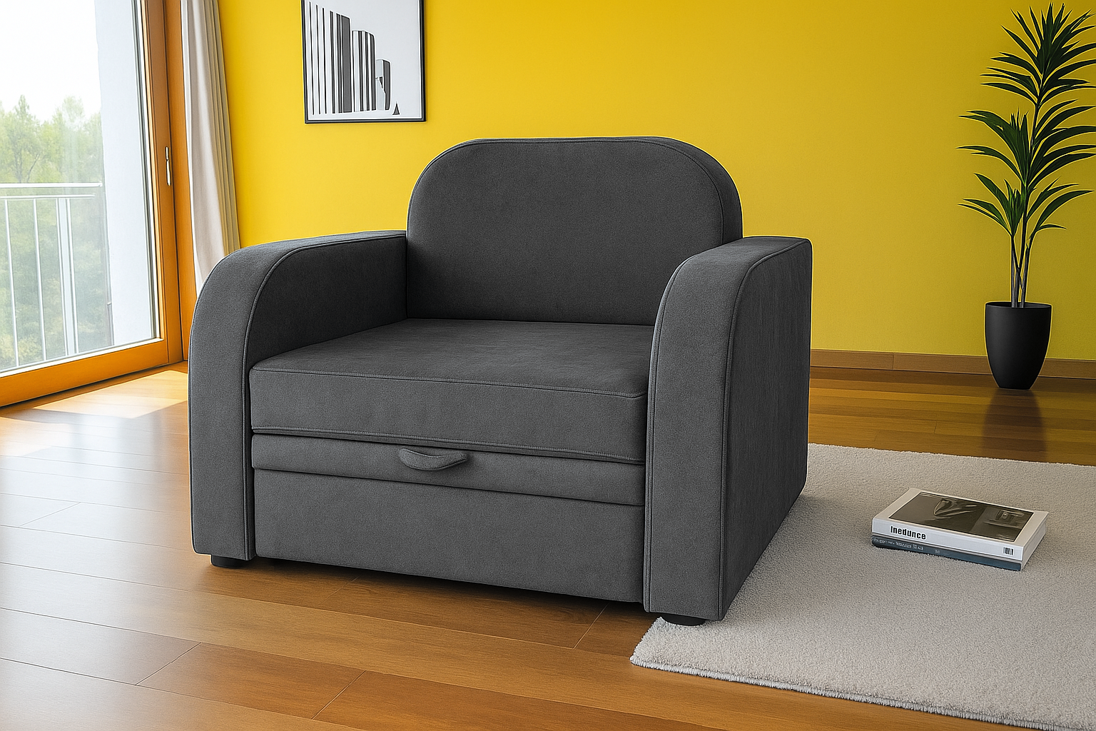 Крісло-диван м'яке розкладне Tobi Sho Дрім велюр Mars 1140х850х730 мм Графіт - фото 5 Крісло-диван м'яке розкладне Tobi Sho Дрім велюр Mars 1140х850х730 мм Графіт - фото 5