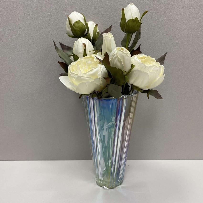 Ваза скляна Olens 102-871 Мальва Веселкова 12x25 см (2131778183)