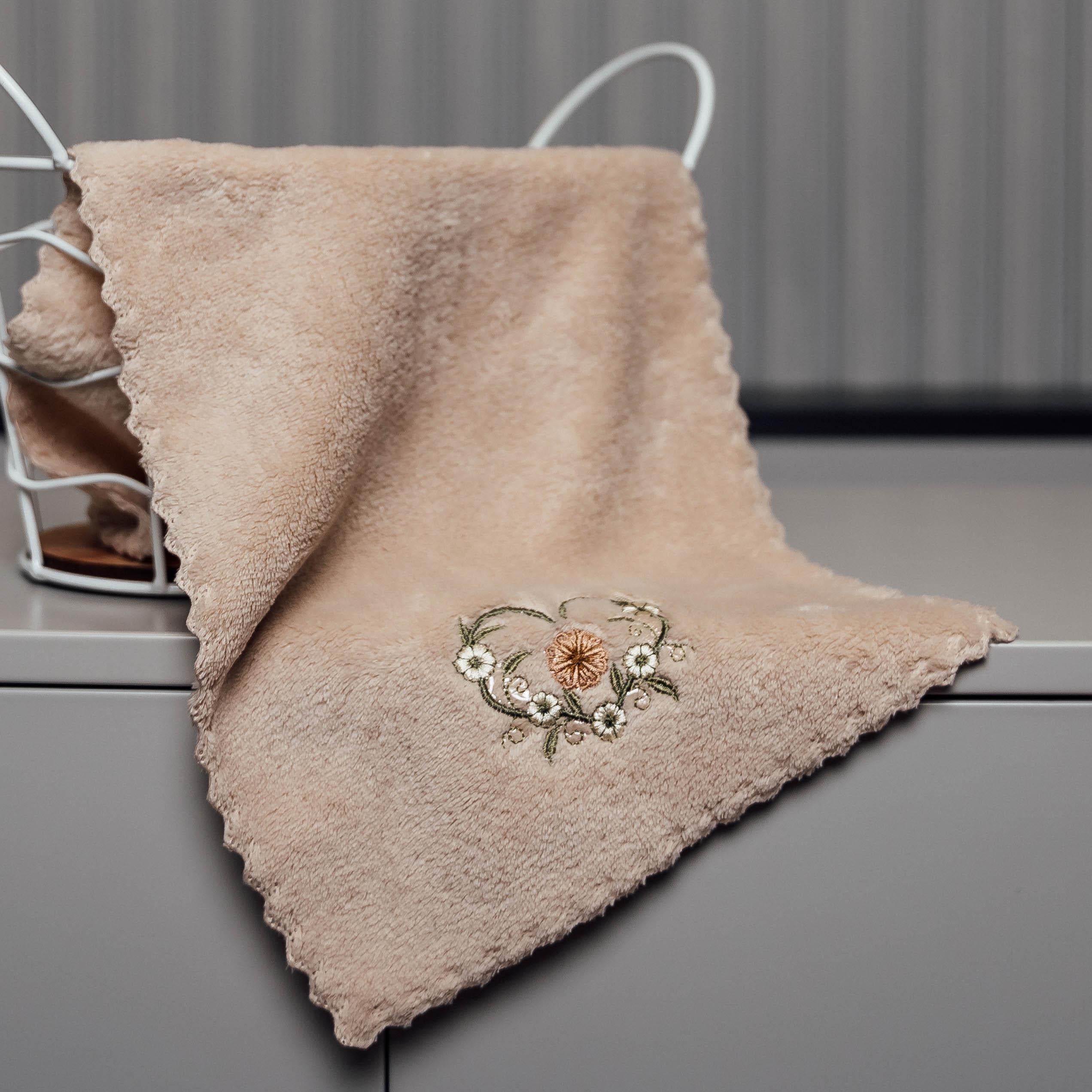 Полотенце для рук Однотонный фибра 25x50 см Светло-бежевый (88107)