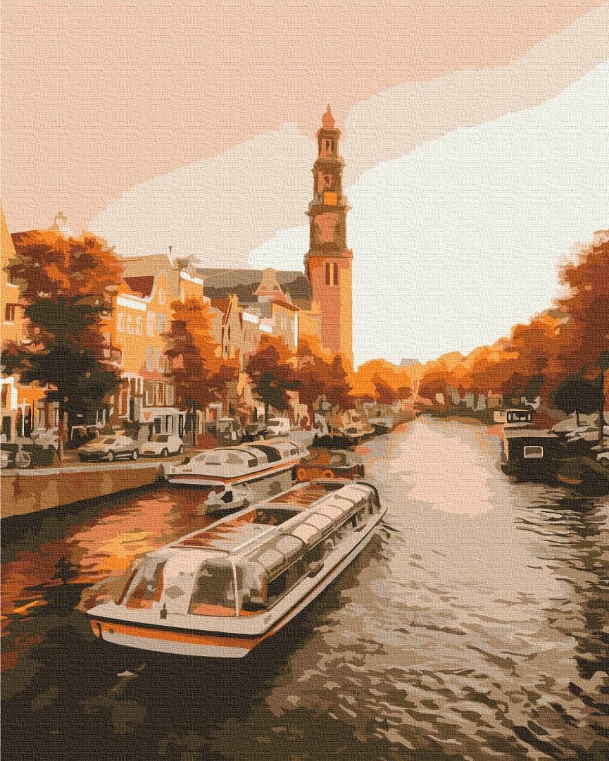 Картина по номерам Brushme Премиум Прогулка по вечернему Амстердаму 40x50 см (PBS52616)