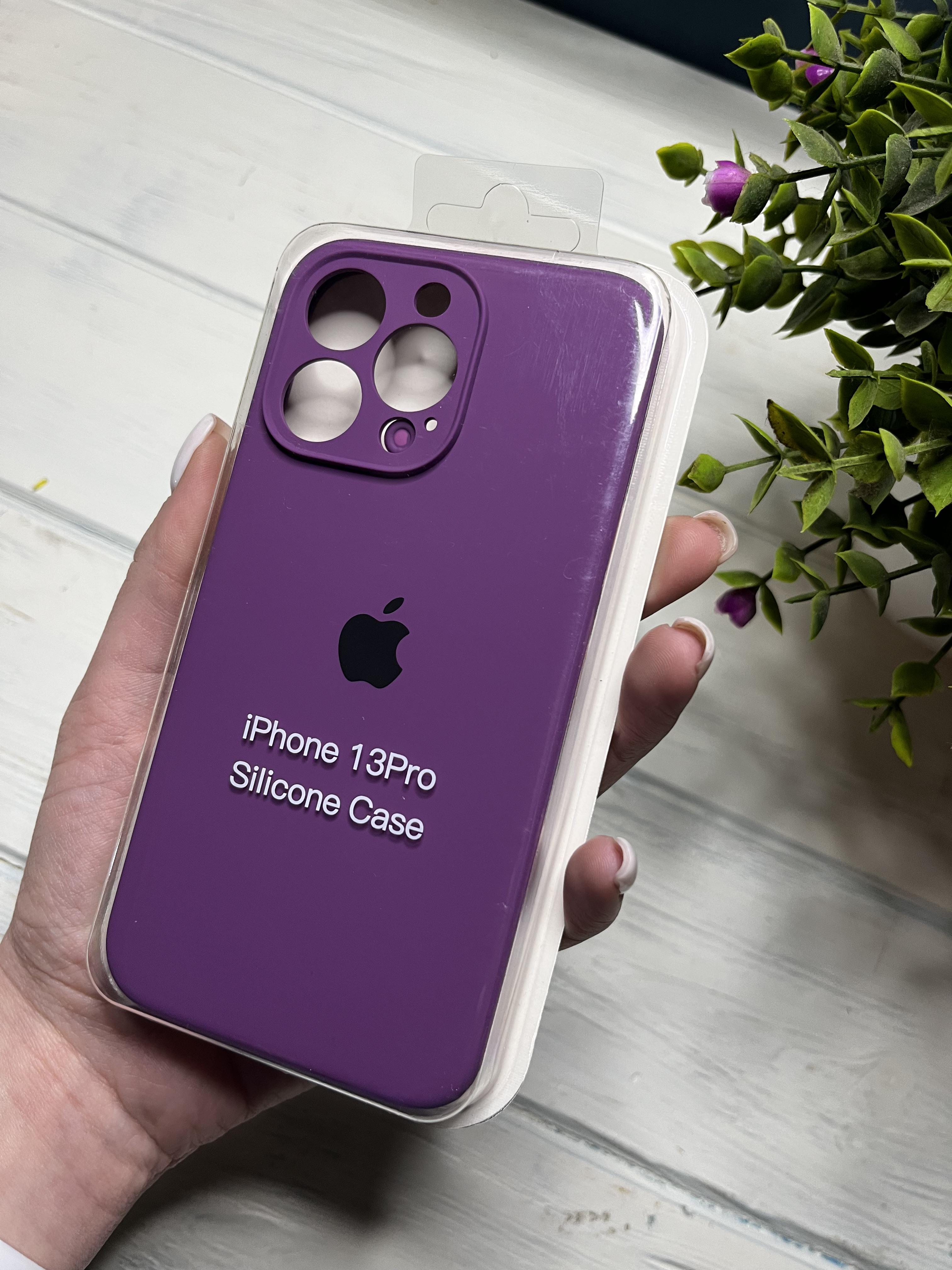 Чехол накладка на iPhone (Айфон) 13 Pro закрытый низ и закрытая камера silicone case full camera Apple