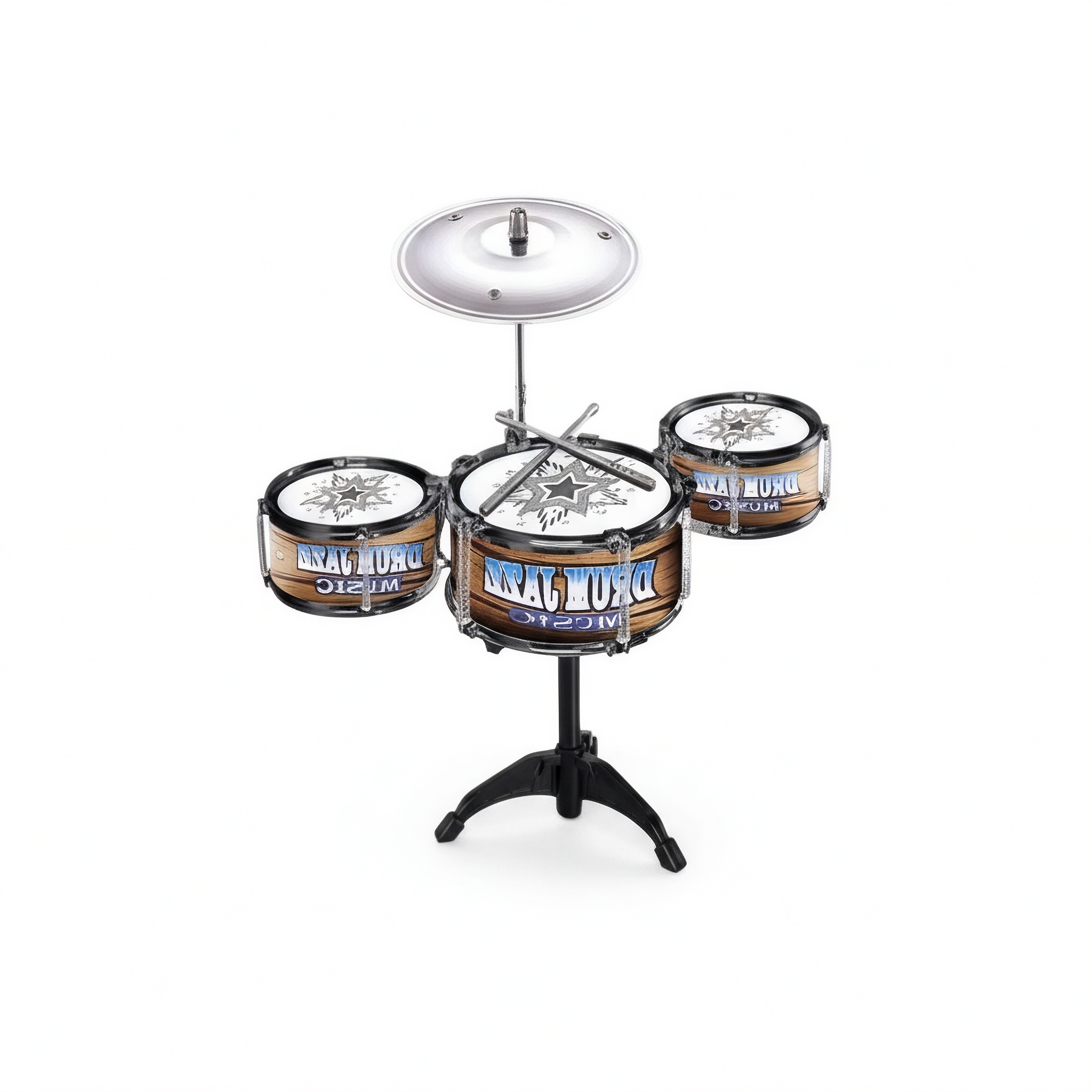 Дитяча барабанна установка TH 337-9 3 барабани/металевий диск/палички 40x18x43 см в коробці Коричневий Дитяча барабанна установка TH 337-9 3 барабани/металевий диск/палички 40x18x43 см в коробці Коричневий