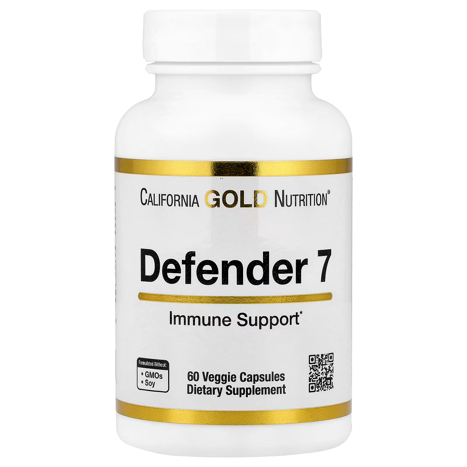 Комплекс минералов и витаминов California Gold Nutrition Defender 7 витамин A цинк селен и бета-глюкан овса 60 вег. капс. (30553861)
