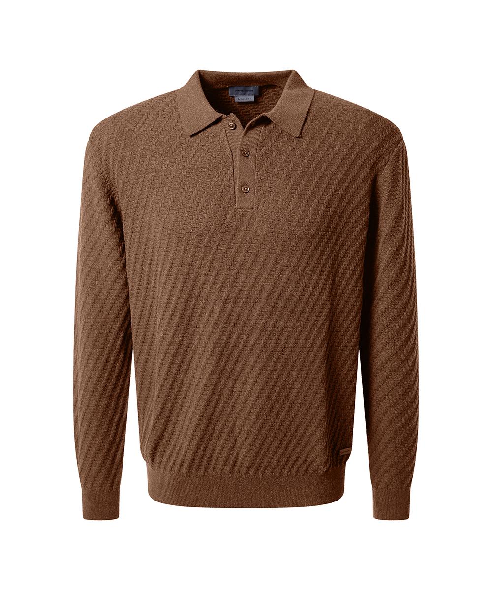 Поло мужское с длинным рукавом Pierre Cardin с узором S Бежевый (C5 51734.5133.8018-S)