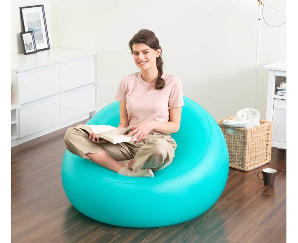 Кресло надувное велюровое Bestway Comfort Cruiser Inflate-A-Chair Голубой (75081) - фото 4