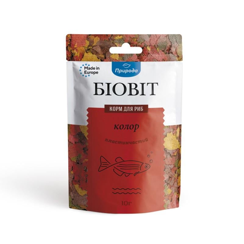 Корм для рыб Природа Биовит Цвет пластинчатый 10 г