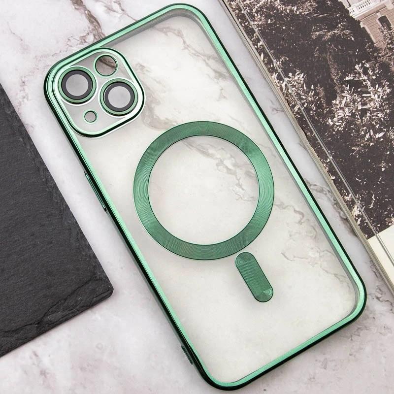 Хромований Чохол Magnetic із Технологією MagSafe + захист камери для Apple iPhone 14 (6.1") Green - фото 4