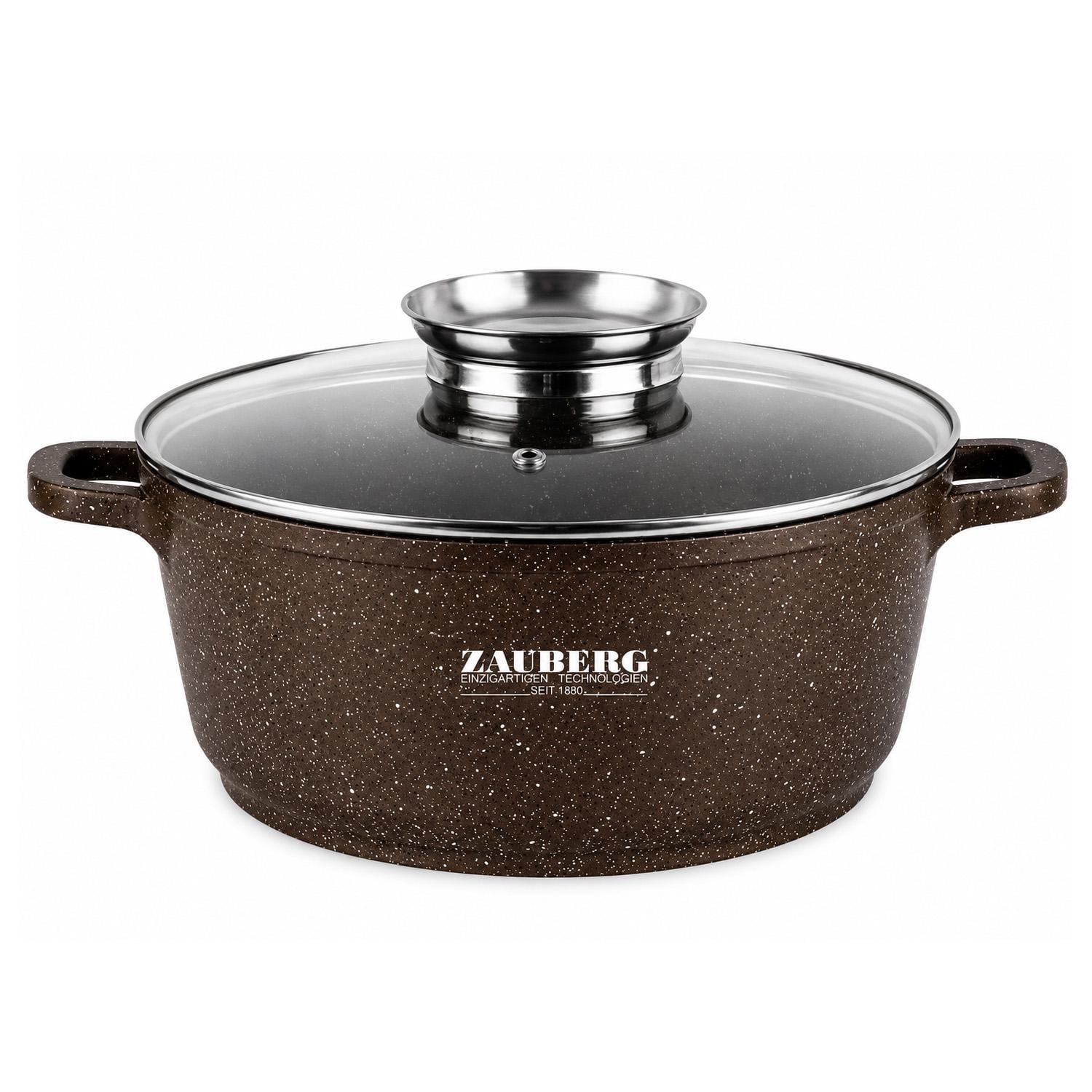 Кастрюля Zauberg 6,5 л Ø 29 см с покрытием под мрамор и крышкой Коричневый (88465) Кастрюля Zauberg 6,5 л Ø 29 см с покрытием под мрамор и крышкой Коричневый (88465)