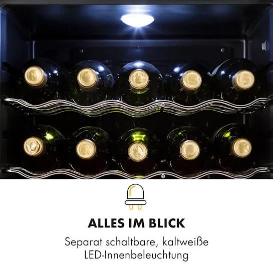 Холодильник-вітрина KLARSTEIN Beersafe XL Onyx панорамні скляні двері 4 полиці 60 л (10032871) - фото 5