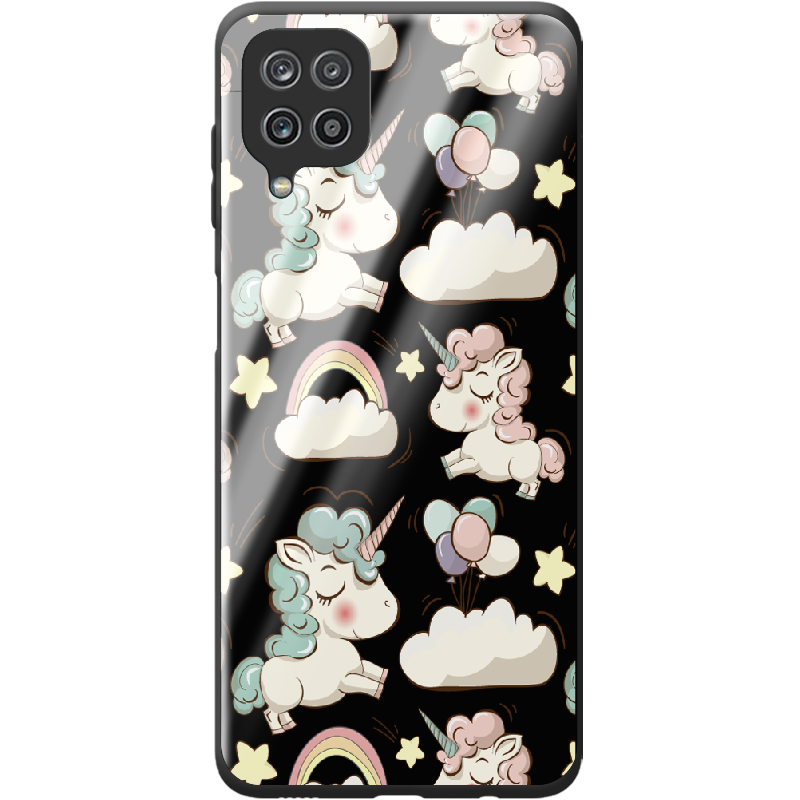 Чехол Boxface Samsung A225 Galaxy A22 Unicorns Черный силикон со стеклом (42748-cc2-44201)