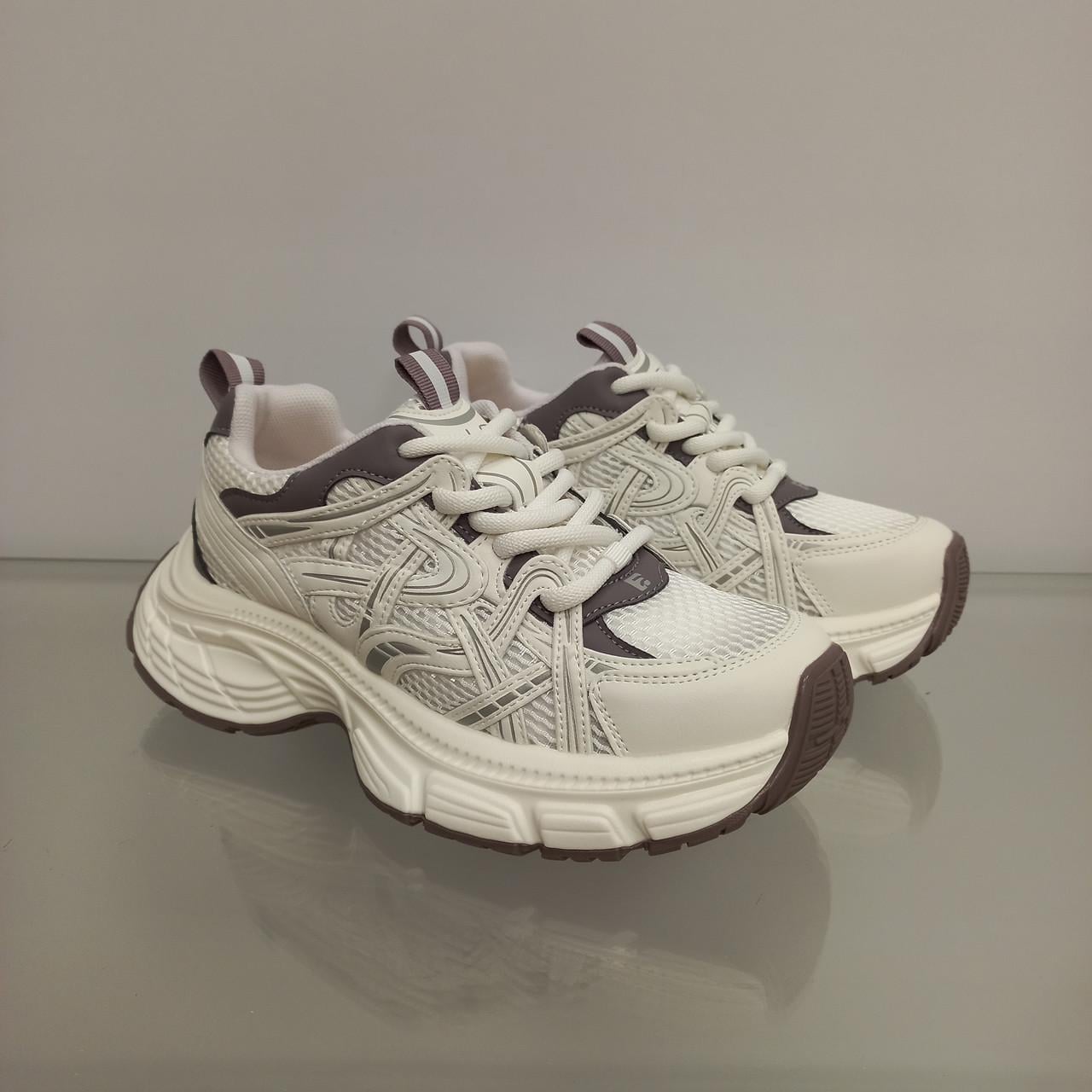 Кроссовки женские сетка со вставками на платформе р. 41 Белый (33384553)