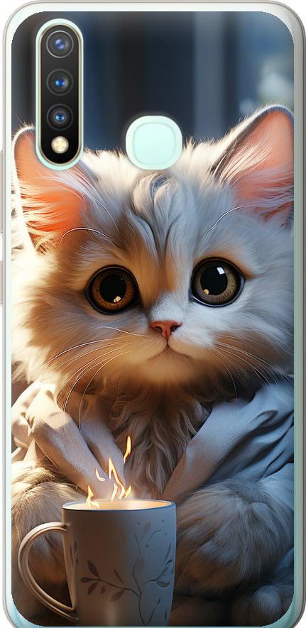 Чехол на Vivo Y19 White cat (5646t-630-42517)
