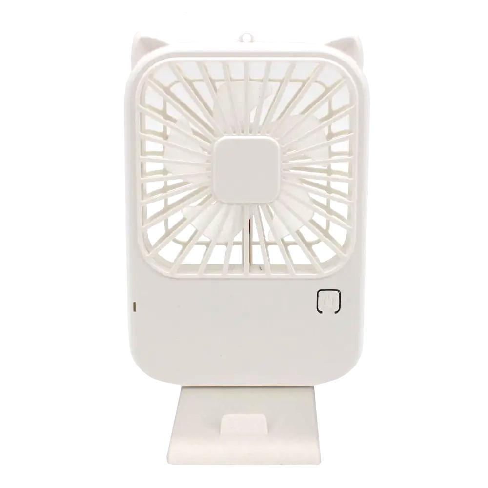 Мини-вентилятор портативный Portable Fan PF-03 USB с подставкой и ремешком аккумуляторный 2-4 Вт Белый (SS-82) Мини-вентилятор портативный Portable Fan PF-03 USB с подставкой и ремешком аккумуляторный 2-4 Вт Белый (SS-82)