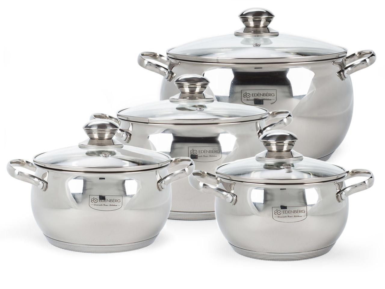 Набор кастрюль Edenberg 8 пр. из нержавеющей стали (EB-1115) Набор кастрюль Edenberg 8 пр. из нержавеющей стали (EB-1115)