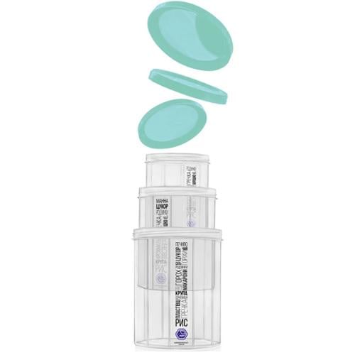 Набор контейнеров пищевых Stenson с резьбой 1/1,5/2 л d 14х16,5 см 3 пр. Мятный (NP-99м)