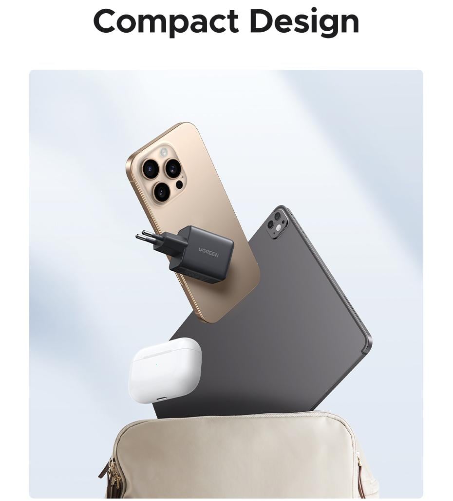 Зарядное устройство для UGREEN 30W Fast Charger 2хUSB-C+USB-A (26818564) - фото 8 Зарядное устройство для UGREEN 30W Fast Charger 2хUSB-C+USB-A (26818564) - фото 8