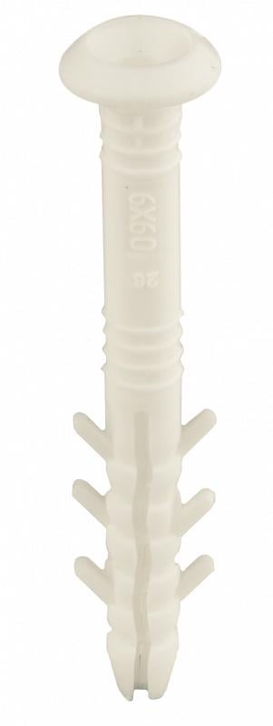 Дюбель АСКО-УКРЕМ 6х60 притиск 30 мм ПП гриб буртик та ударним шурупом цинк 100 шт. (A0150090150)