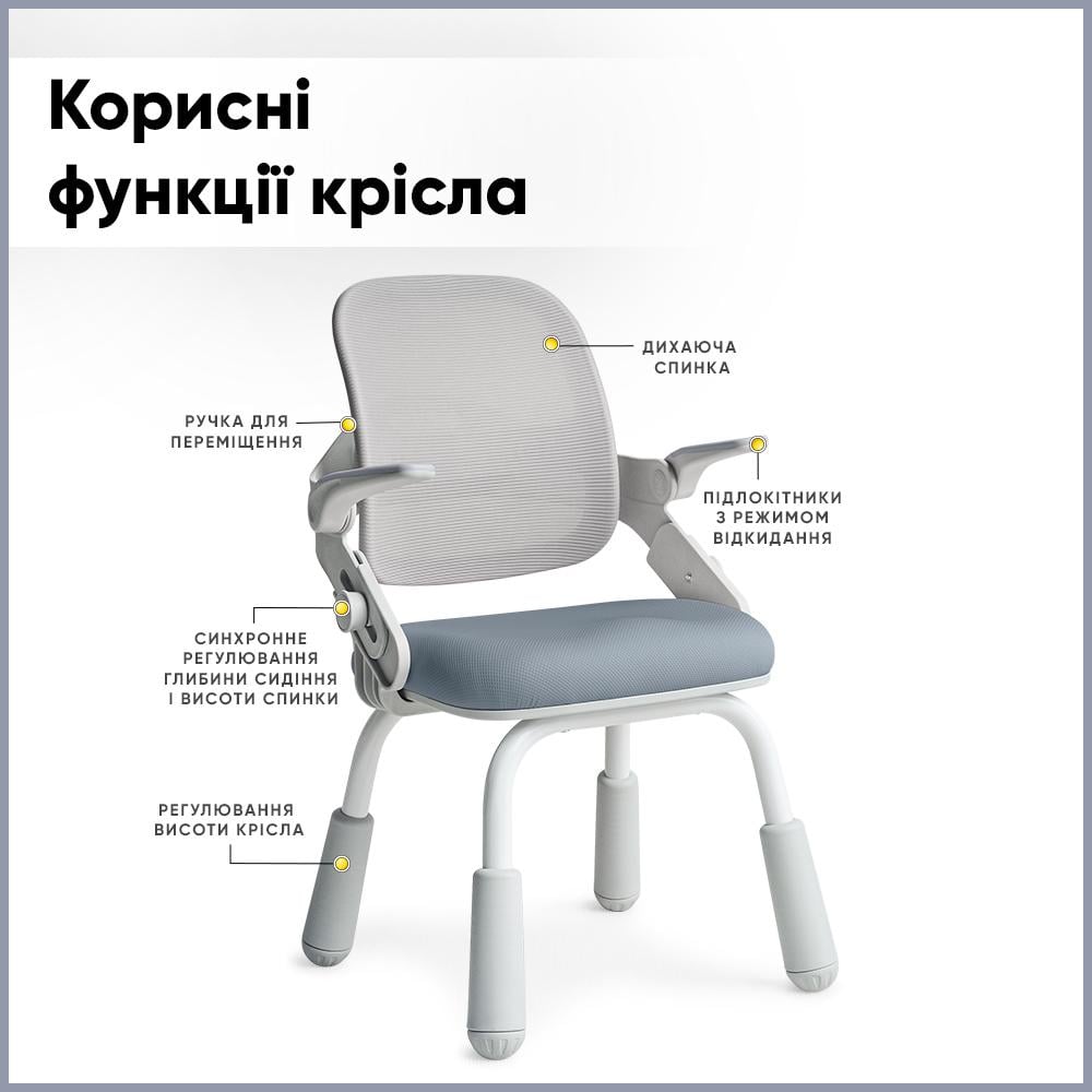Кресло детское Mealux Neo Air Static Синий/Cерый (Y-306 DBG) - фото 4 Кресло детское Mealux Neo Air Static Синий/Cерый (Y-306 DBG) - фото 4