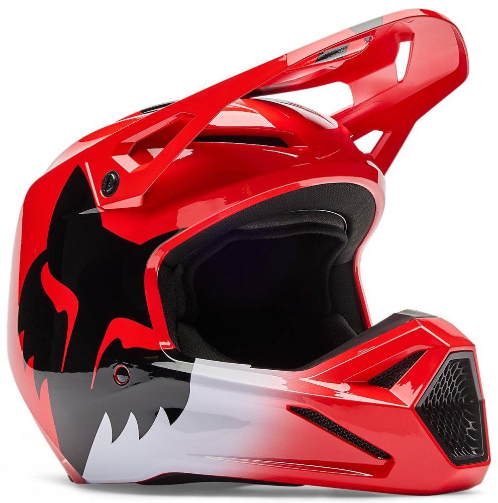 Мотошлем детский Fox YTH V1 Helmet SHIELD L Flo Red (50334)