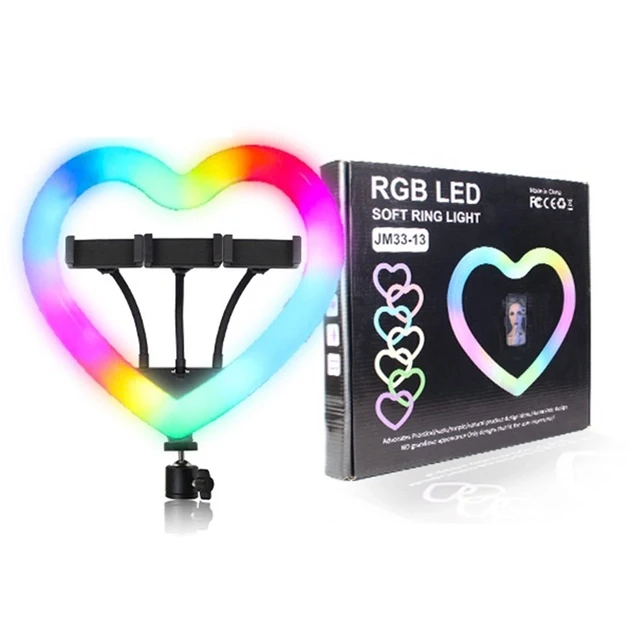 Лампа кільцева LED RGB Серце та штатив 33 см 45 Вт 2,1 м - фото 4