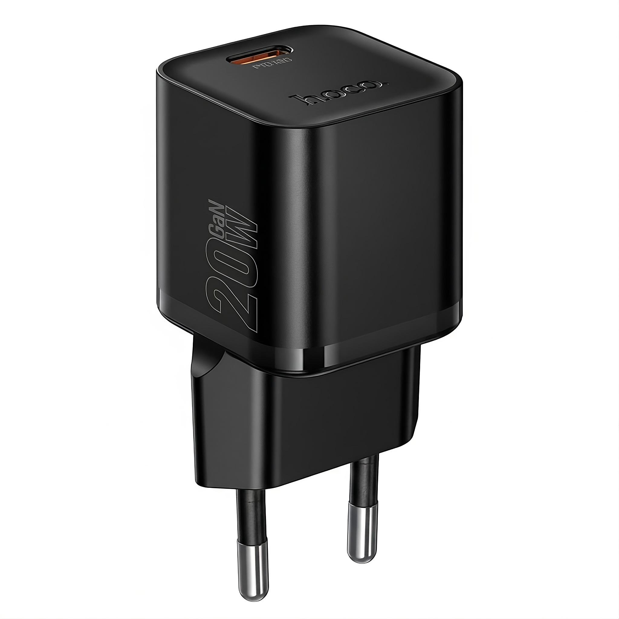 Зарядний адаптер мережевий Hoco N64 20W з портом USB Type-C Чорний (30843466)