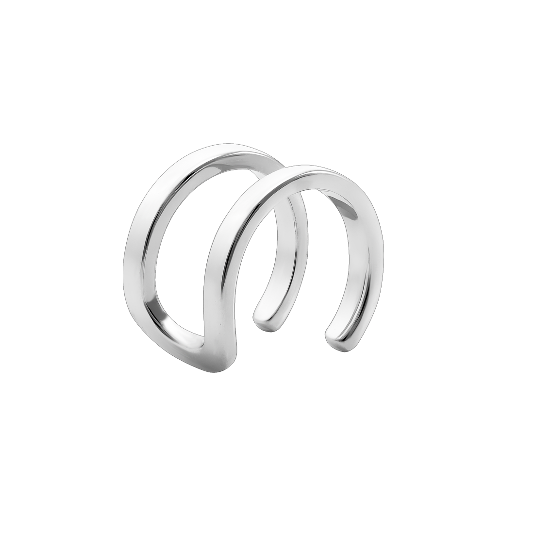 Серьга-каф серебряная петля без камней