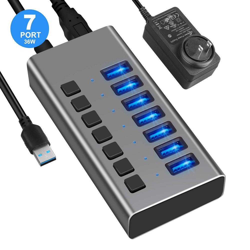 ᐉ USB-хаб концентратор Acasis H707 на 7 портів USB 3.0 Сірий • Краща ...