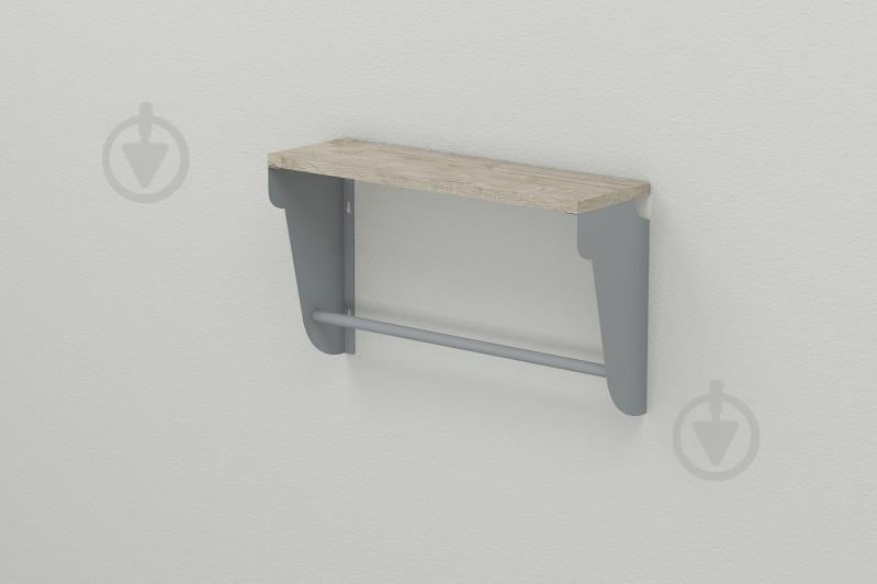 Полка настенная Ferrum-decor Свит 300x700x150 металл Серый ДСП Шервуд 16 мм (SVI0058)
