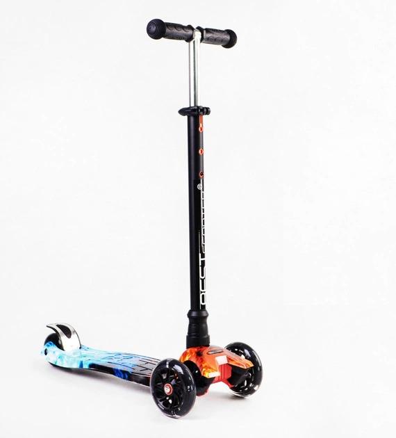 Самокат детский MAXI Best Scooter 4 колеса PU Голубое пламя