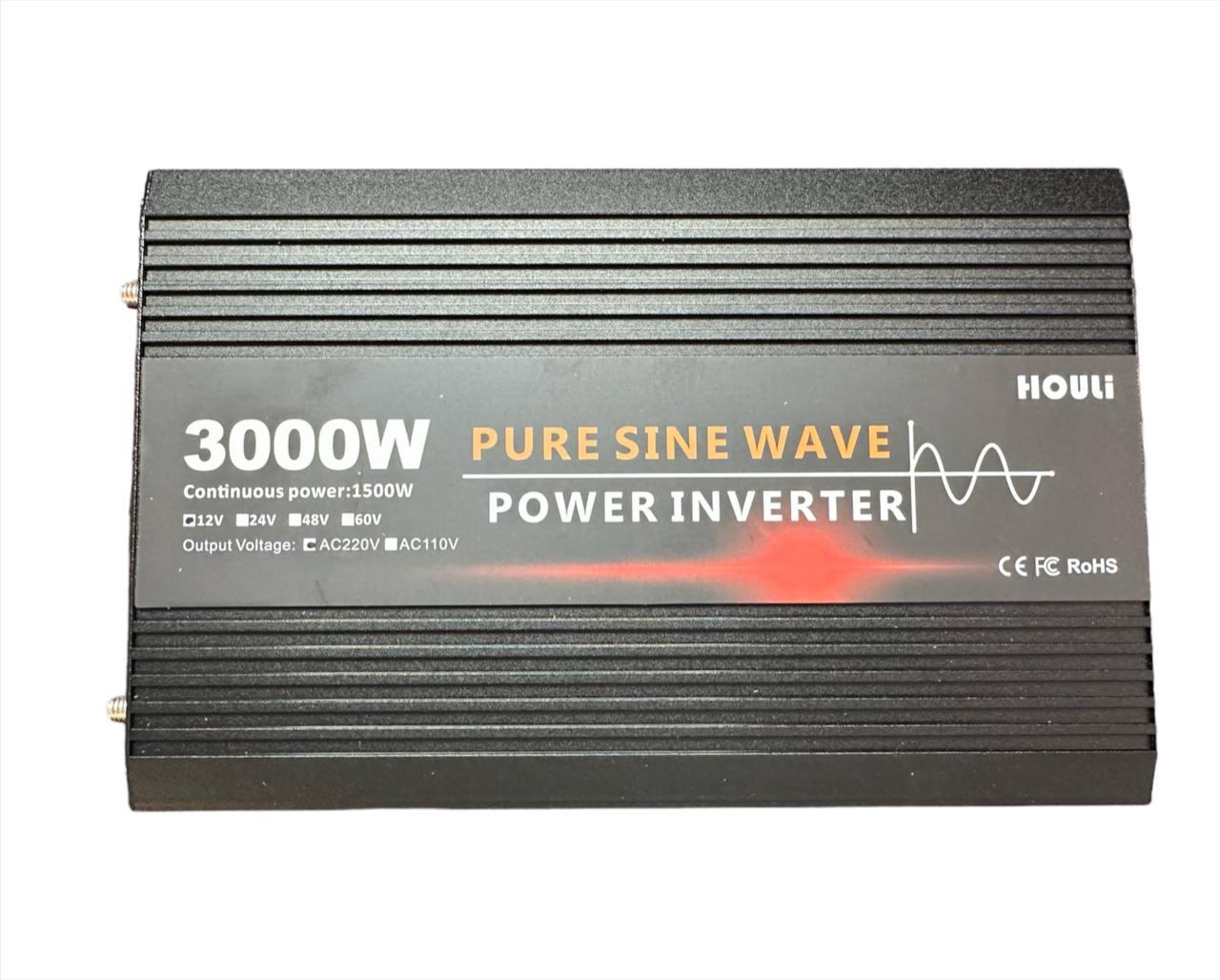 Преобразователь напряжения HOULI 12 V на 220 V 3000 W чистая синусоида (9593417)