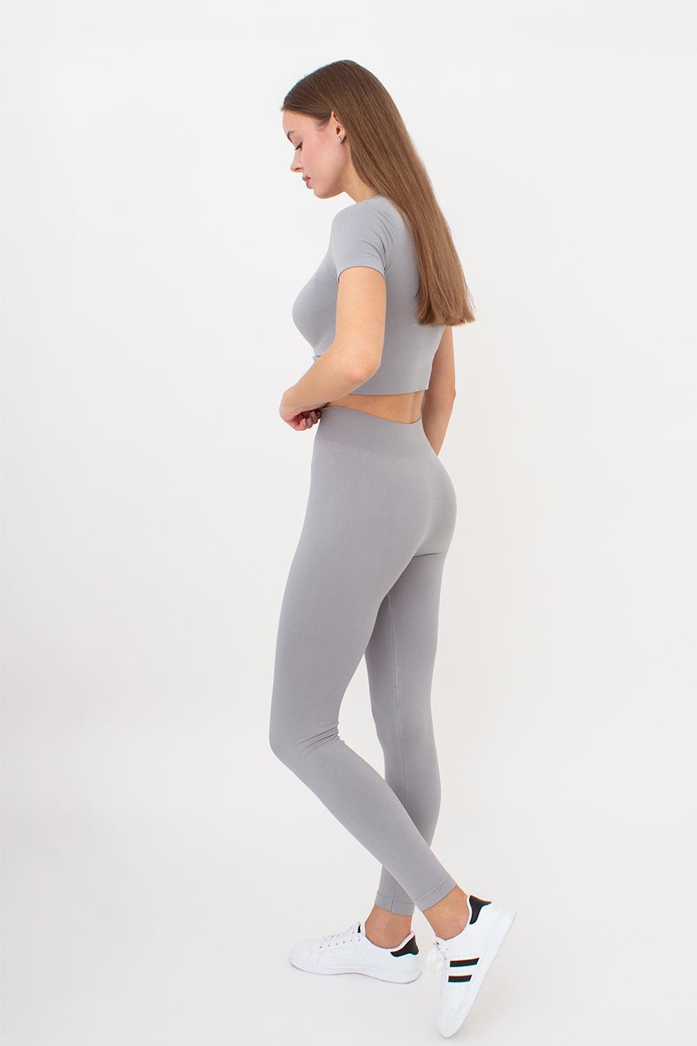 Леггинсы женские бесшовные Giulia LEGGINGS 02 из микрофибры L/XL Grey (4823116929418) - фото 4