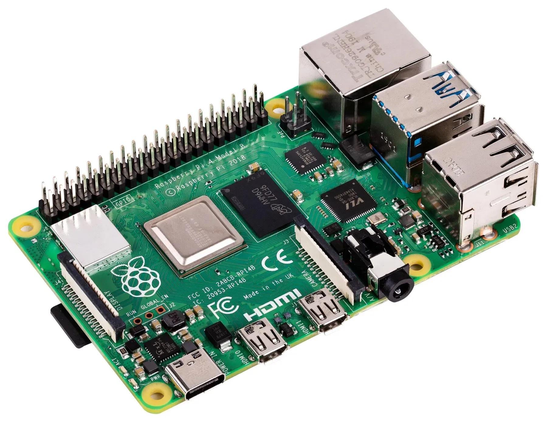 Одноплатный ПК Raspberry Pi 4 Model B 4GB ARM Cortex-A72 WiFi Bluetooth HDMI для IoT/DIY-проектов (00-00026687)
