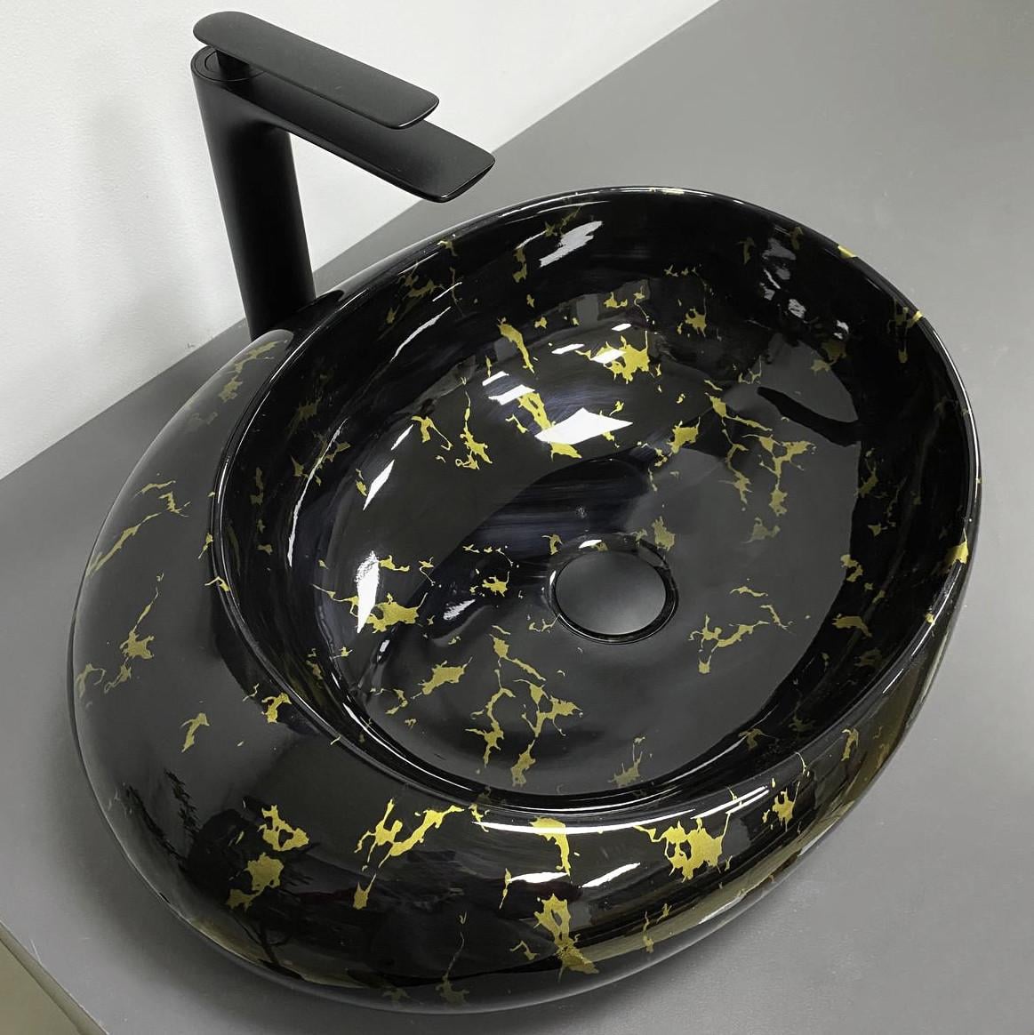 Умывальник накладной VBI RICCIA Black Marmo Glossy (2810367418)