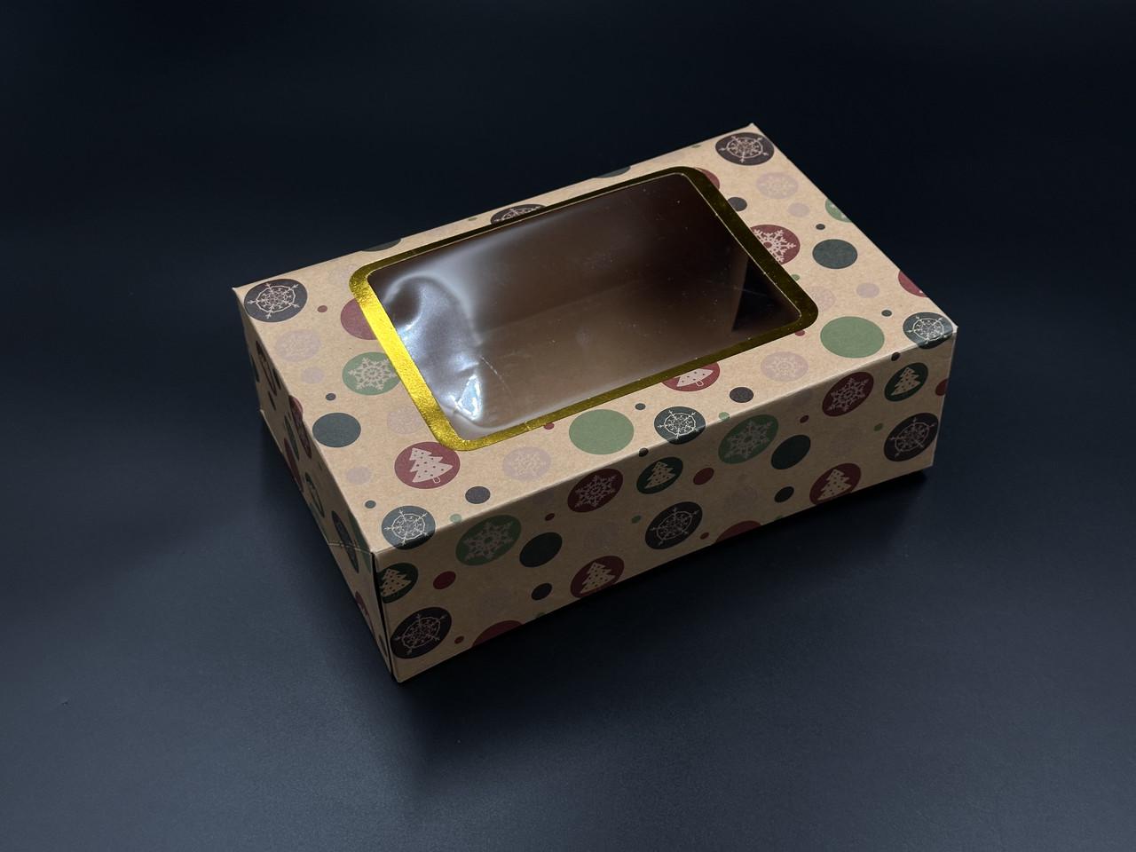 Коробка подарочная сборная со смотровым окошком с принтом картонная 22х14,5х7 см Крафт (OA-107) - фото 2 Коробка подарочная сборная со смотровым окошком с принтом картонная 22х14,5х7 см Крафт (OA-107) - фото 2