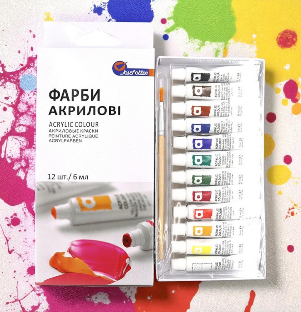 Фарби акрилові художні тюбики в коробці 12 кольорів по 6 мл (37-10047) - фото 10 Фарби акрилові художні тюбики в коробці 12 кольорів по 6 мл (37-10047) - фото 10