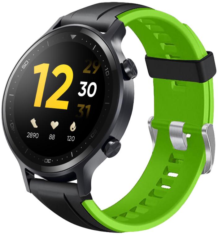 Ремешок Coholl для Realme Watch S 22 мм (22643) Black Green (22643-4A)