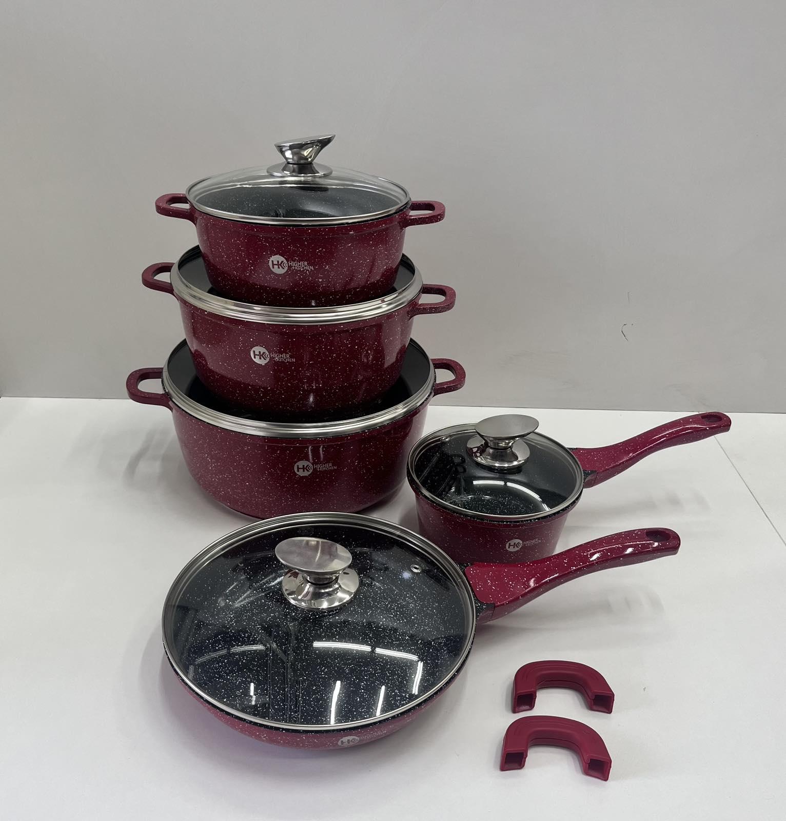 Набір посуду Higher Kitchen HK-305 на 12 предметів Червоний - фото 3 Набір посуду Higher Kitchen HK-305 на 12 предметів Червоний - фото 3
