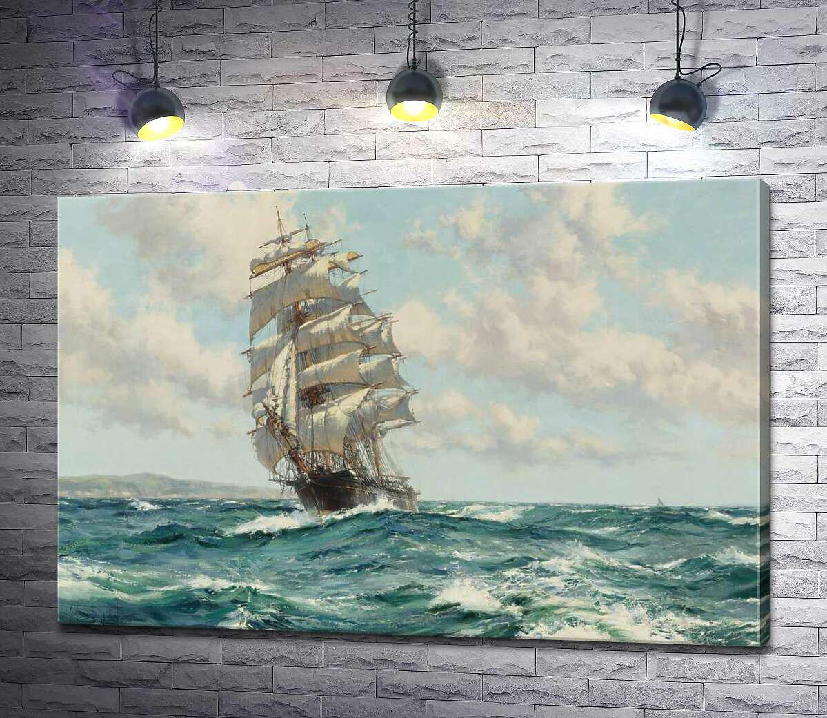 Картина ArtPoster Корабль клипер у берегов Северной Америки – Монтегю Доусон 50x34 см Модуль №1 (001409)