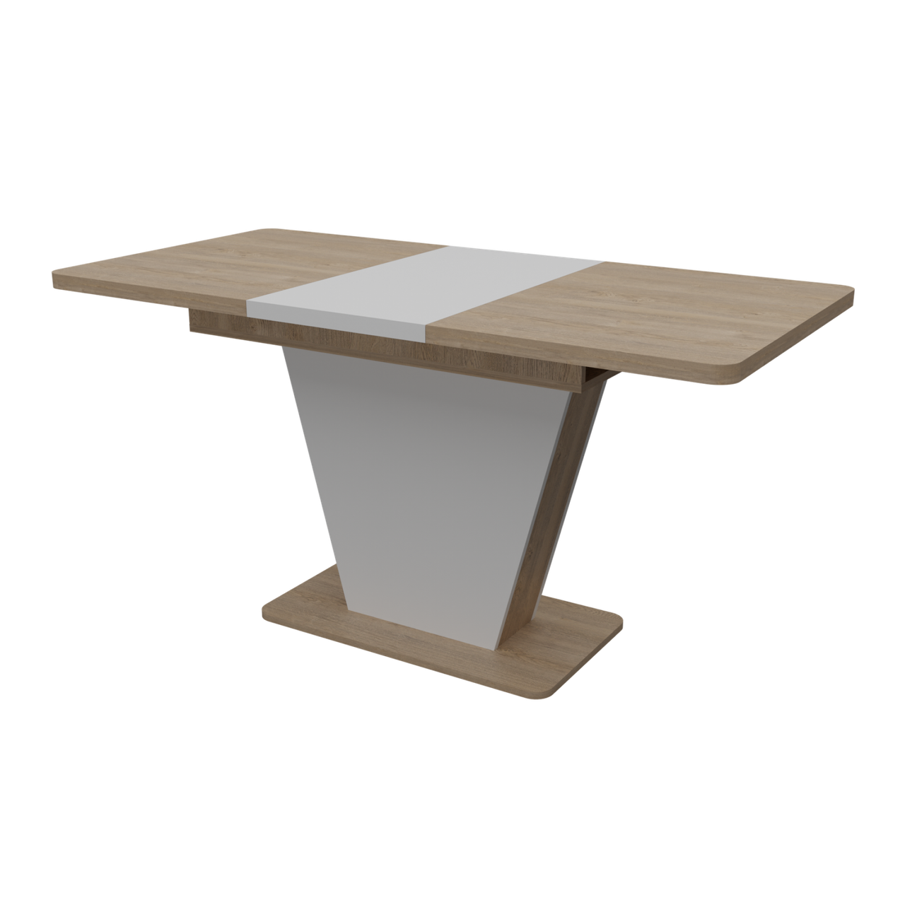 Обеденный стол раздвижной Neman Klayd 150/110х67,5х75 см Дуб песочный/Белый (239271ne)