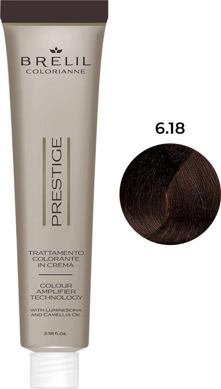 Краска для волос Brelil Colorianne Prestige 6/18 с маслом камелии и экстрактом вербаскума 100 мл (54828)