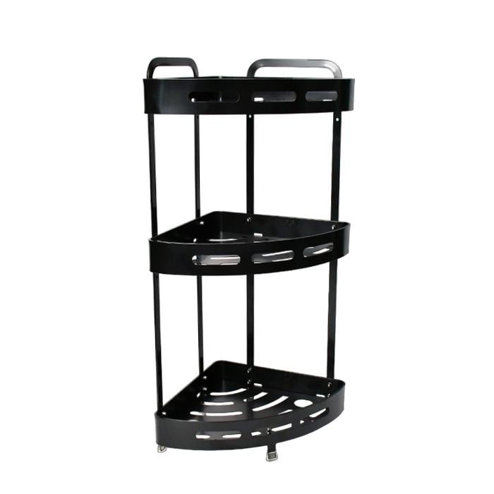 Полка для ванной комнаты трехъярусная Homax 24x24x57 см Черный матовый (EBA 3530 BL)