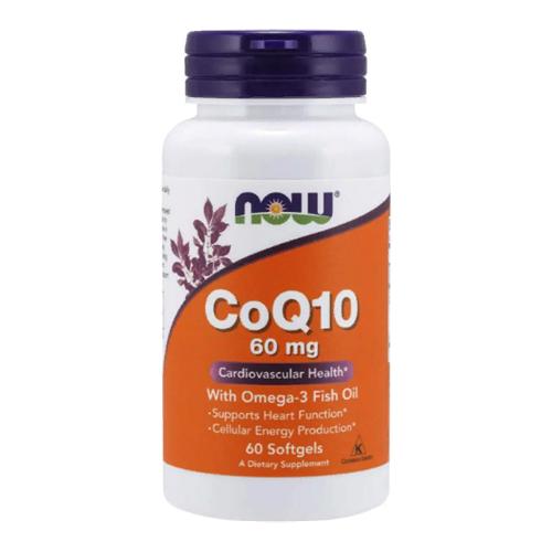 Коензим NOW Foods CoQ10 with Omega-3 Fish Oil 60 Softgels