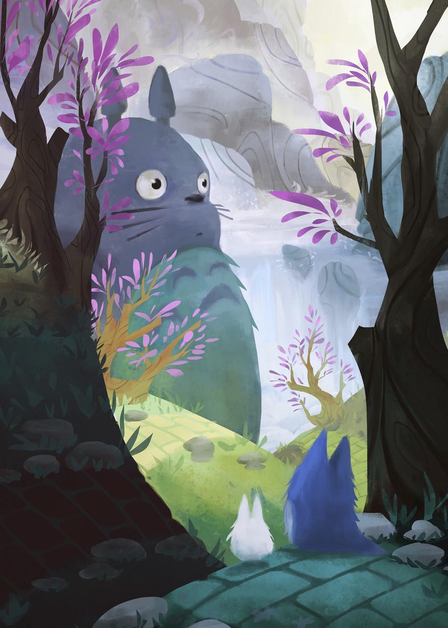 Картина постер Gee! My Neighbor Totoro Мій сусід Тоторо дух лісу 40x60 см NT 09.031