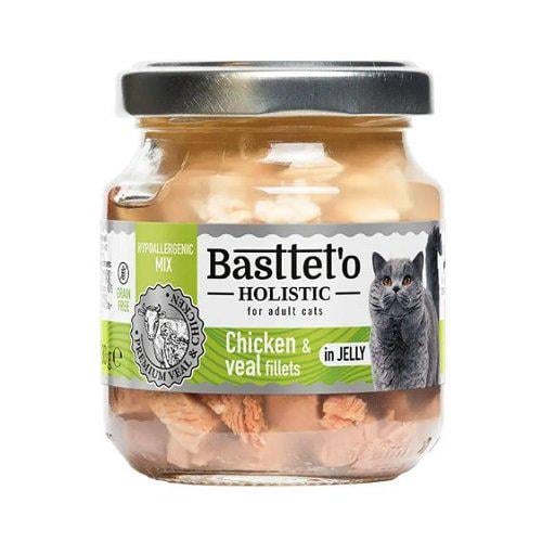 Корм вологий для котів Basttet'O Holistic з куркою та телятиною в желе 130 г