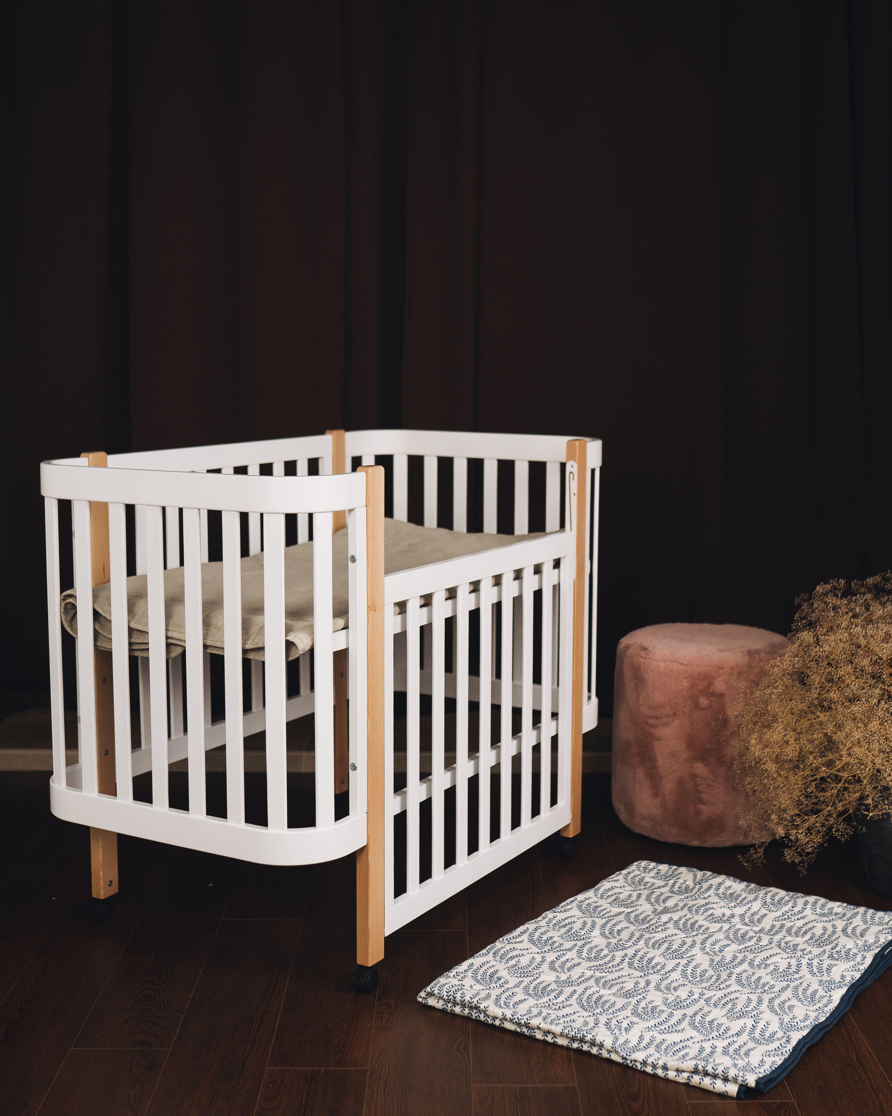 Детская кроватка Dominanta Милано с опускной боковиной Белый с натуральным (ЛД 7 БН_02) - фото 2 Детская кроватка Dominanta Милано с опускной боковиной Белый с натуральным (ЛД 7 БН_02) - фото 2