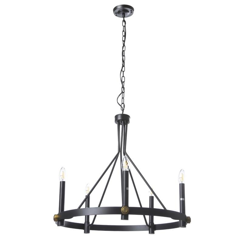 Люстра потолочная лофт подвесная Brille BL-397S/5 E14 BK