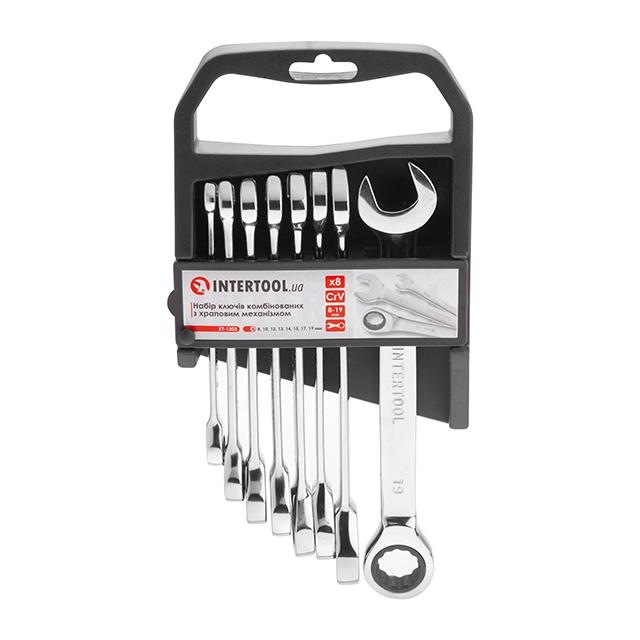 Набір ключів комбінованих з храповим механізмом 8 од. 8-19 мм (DIN3113)